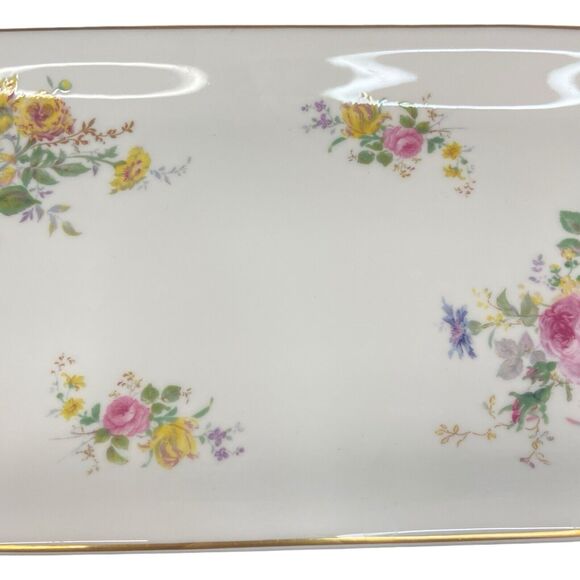 VTG Royal Doulton Arcadia H4802 11" Floral Bone China Sandwich Serving Tray HTF - Picture 12 of 16